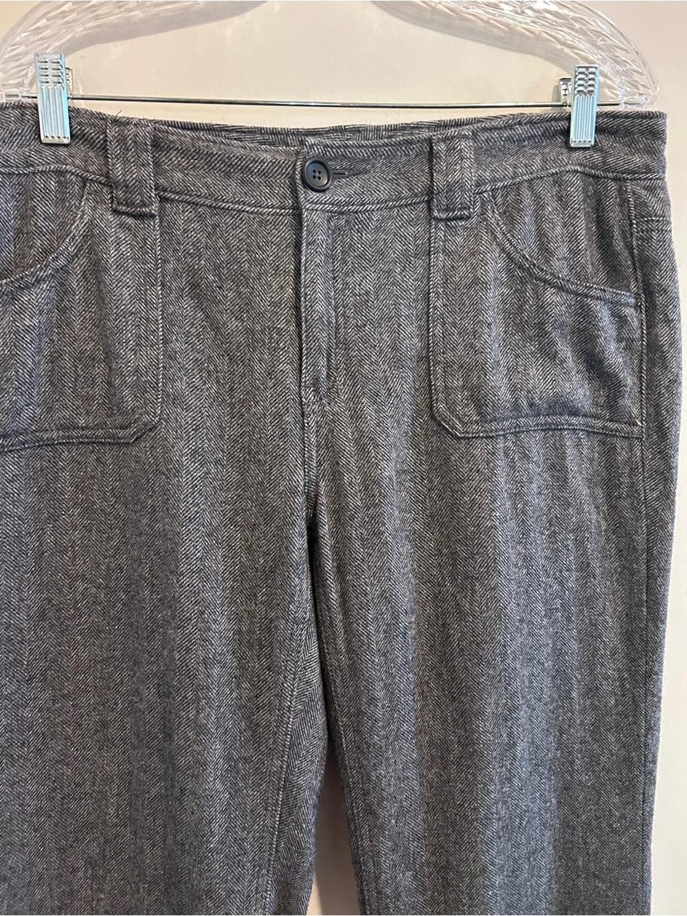 Banana‎ Republic Women’s Gray Herringbone Straight-Leg Pants